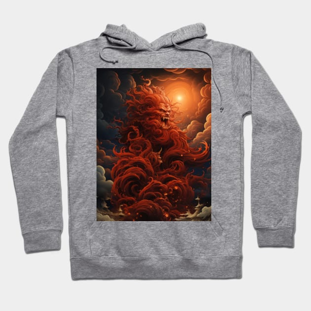 The Red Sun and the Ancient Gods Hoodie by Sheptylevskyi